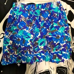 cute multicolor blue turquoise flowey miniskirt size small